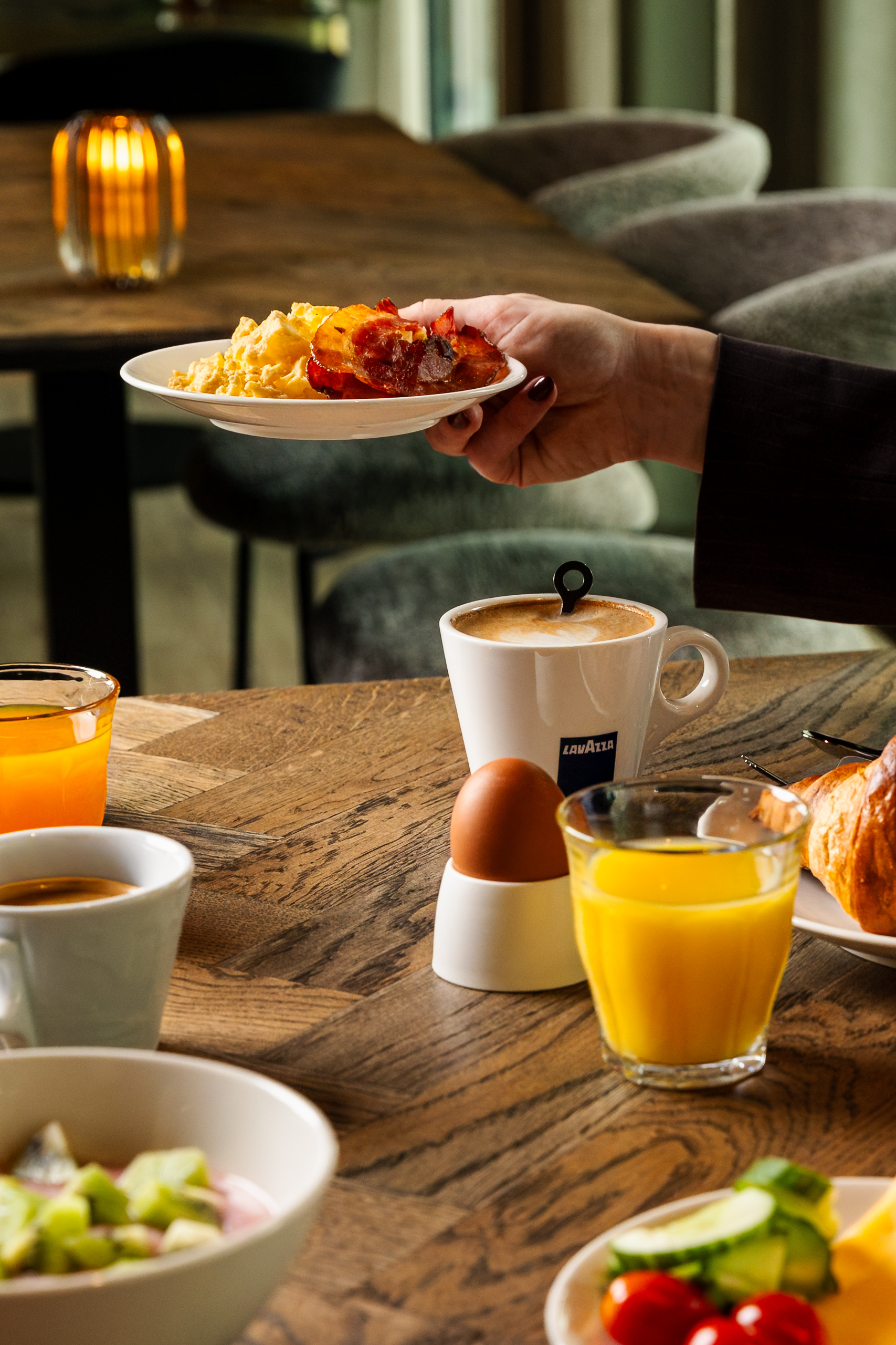food fotografie van ontbijt buffet